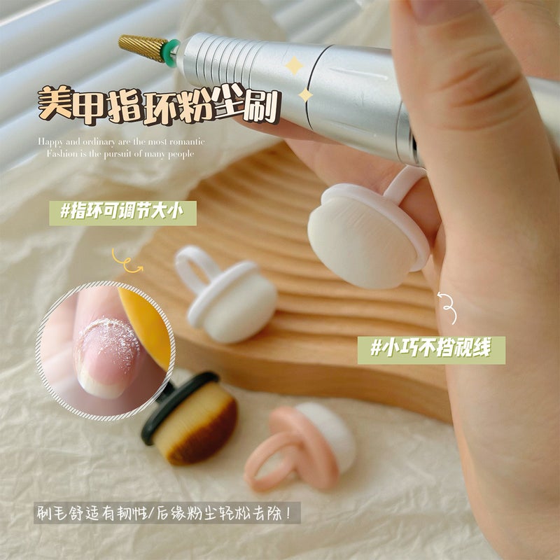 Strict Selection Of Ring Nail Art Pre-Treatment Trailing Edge Dust Brush Finger Button Type Fine Soft Brush Nail Dust - Image 2